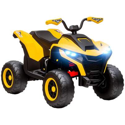 Sorruder Elektroquad für Kinder 6V mit Fernbedienung – LED-Scheinwerfer, Musik, USB-Ladeanschluss, 3-6 km/h, Sicherheitsgurt, Ideal für 3-8 Jahre, Geschenk zu Weihnachten & Geburtstag, Gelb (Kinder-Elektroauto mit Licht & Sound)​