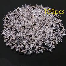 50/100/200pcs Assorted Push Pins, Multicolor Plastic Thumb Tacks, For Soft Cork Board, Office & School Supplies, Back To School, Home & Office Essentials - Transparent - View 14