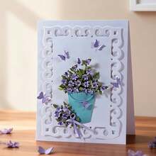 创意花瓶金属切割模具、DIY剪贴簿相册和压花模板、贺卡制作工具、卡片纸切割工艺品、礼品卡制作模板模切。 - 銀色 - 查看 8