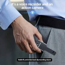 1个1080p可穿戴运动相机，具备音频、视频、夜视功能，内置可充电电池，待机时间长，镜头可180度旋转，适用于个人旅行、步行和执法录像。 - 黑色 - 查看 3