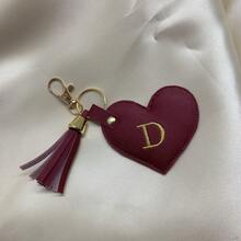 Personalized Keychain With Initial - Bordeaux - Übersicht 1