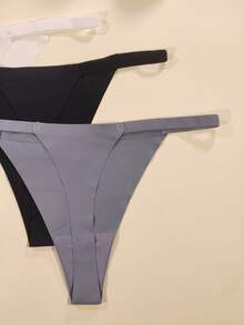 3pcs Women's Sexy Low Waist Thong Panties, Ultra-Thin Soft & Comfortable - Multicolor - View 5