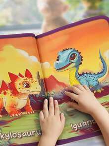 恐龙宝宝触摸书，逼真野生恐龙布艺认知书，亲子互动感官启蒙书，0-3岁宝宝触摸学习书，男孩女孩复活节/斋月/生日礼物 - 彩色 - 查看 11