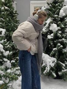 1pc Women's New Solid Color Fluffy Tassel Scarf, Warm And Comfortable Large Shawl, Simple And Versatile For Daily Wear - Multicolor - View 12