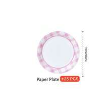 Pink & White Striped Disposable Plates, Napkins, Cups - 25 Guest Party Supplies Set, Disposable Paper Plates Suitable For Birthday, Wedding, Theme Party, Family Picnic - Multicolor - View 10
