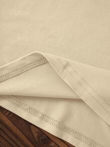 Women's Valentine's Day Ombre Heart Print Short Sleeve Round Neck T-Shirt, Gentle Minimalist Casual Style, Comfortable & Versatile, Fashionable Spring/Summer Wear, Suitable For Dates, Shopping And Everyday - Khaki - View 4