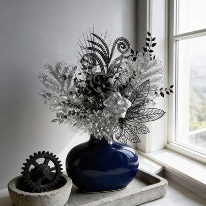 高级奢华装饰仿真花，精美逼真的假花束，适用于家居装饰、派对装饰，可用于厨房、客厅、办公室及其他装饰性花卉布置。