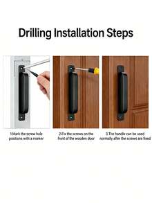 2pcs Gold, Silver, Black Aluminum Alloy Cabinet/Drawer/Door/Window Pull Handles, Home Hardware With Screws For Easy Installation - Multicolor - View 9