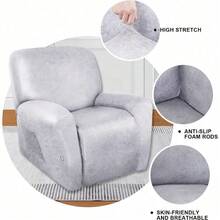 Trugenix-Recliner Sofa Covers - Leather Like Recliner Sofa Covers 3 Seater Recliner Couch Covers For 3 Cushion Couch 8 Pieces Washable Stretch Reclining Sofa Slipcovers (Brown)-GP - 01-大理石紋理 - 查看 5
