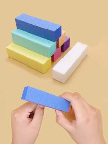 1/5/10pcs Nail Sponge Blocks Wholesale, Foam Square Nail Files Manicure Sanding Shaping Buffing Blocks Nail Art Tools - Multicolor - View 1