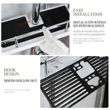 Estantería de Ducha sin taladros, Paquete de Estante de Almacenamiento multifunción para jabón, champú, Toalla con Hebilla y Gancho para Cabezal de Ducha para 2,1 a 2,5 cm de diámetro - Blanco - Ver 6