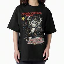 A Groovy Dancing Monkey. Oversized T-Shirt. - Black - View 1
