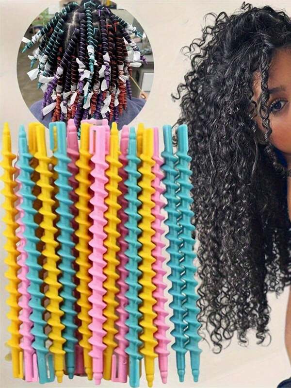 20pcs Hair Styling Tools, Ionic Spiral Curling Irons, Wool Curling Wands, Suitable For Salon And Home DIY Soft Hair Curlers, Random Color Combination