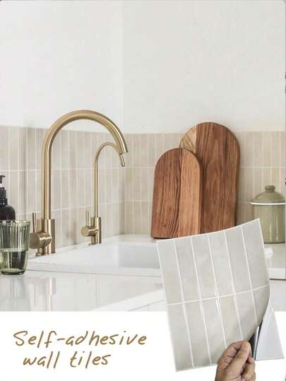 10/30pcs Self-Adhesive Wall Tiles, Heat-Resistant & Easy To Peel Wall Stickers, Waterproof Backsplash Tiles, Suitable For Bathroom, Home Decor, RV Bar Decor