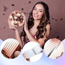 5x5mm Self-Adhesive Acrylic Mirror Tiles, Mini Square Sticky Back Mosaic For DIY Disco Ball, Art Crafts, Home Interior Wall Decor - 銀色 - 查看 4