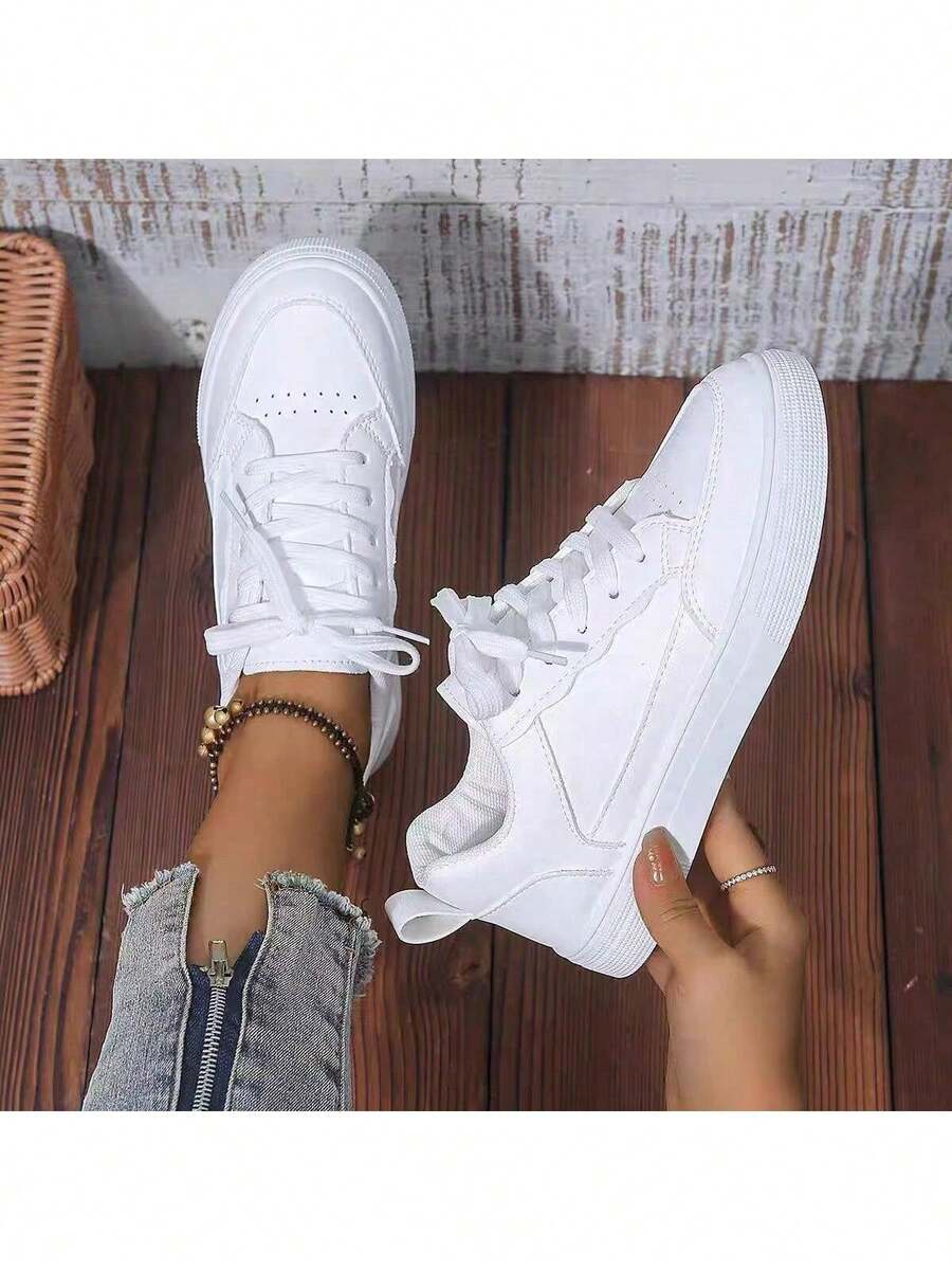 Women's Leather Slip-On Loafers, Walking Shoes, Fashionable Casual Shoes - 白色升級款 - 查看 1