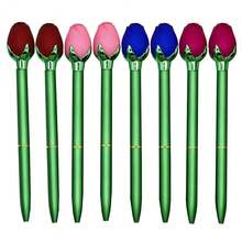 12 PCS Colorful Rose Flower Ballpoint Pen Novelty Floral Pens Retractable Metal Pen 4 Colors Black Ink For Schoolsss Home Office Wedding Birthday - Đen, Xanh dương, Đỏ, Hồng - Xem 8