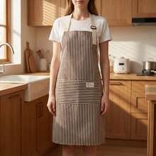 1件/2件装彩色条纹围裙,男女通用可调节围裙,简约风格围裙,适用于家庭、厨师、服务员、烧烤师傅、理发师,成人口袋围裙,可机洗厨房用品 - 彩色 - 查看 16
