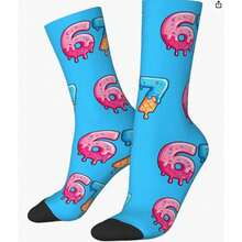 Fun Number 67 Stem Socks Men And Women The Same Six Seven Joke Design (67) Gender-Neutral Casual Socks Suitable For Parties And Daily Wear Can Be Hand-Washed Humorous Gifts Creative 67 Phobia Lovers Funny Accessories - 彩色 - 查看 15
