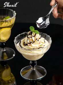 shoxil 1pc Dessert Plate, Stainless Steel Ice Cream Cup, Serving Tray Vegetable Bowl Tall Cup, Afternoon Tea Pudding Dessert Cup Cute Plates - Dessert Cup - View 8