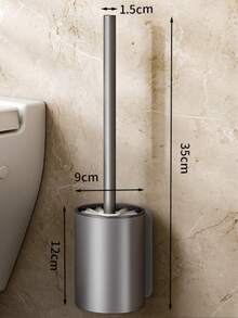 1 Set Wall-Mounted Toilet Brush With Holder, Bathroom Brush, Comprehensive Cleaning Brush, Suitable For Home Bathroom, Stainless Steel Toilet Brush, Long Handle, Toilet Cleaning Tool, Household Essential - Multicolor - View 8