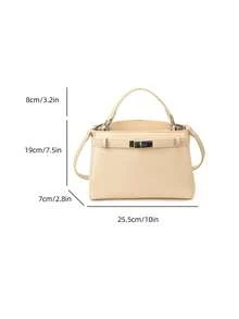 Luxury Women's Handbag, New Vintage Minimalist High-End Niche One Shoulder Bag, Tote Crossbody Bag - Beige - View 9