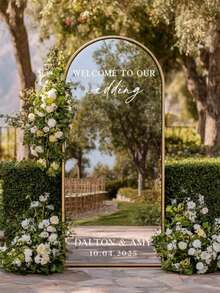 定制镜面贴纸婚礼座位表贴纸 - 婚礼标牌装饰 DIY 婚礼贴纸 - 镜面座位表贴纸 欢迎来到婚礼镜面贴纸 - 定制镜面字母贴纸 - 祝贺您新婚快乐 - 婚礼装饰/现代婚礼欢迎标牌/个性化新人姓名 - 彩色 - 查看 4