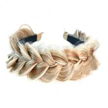 Braided Headband WithTooth Wide Braid Messy Hair Hoop WomenFashion Hair Accessories - Nâu vàng, Pha trộn thuốc tẩy, Vàng hoe - Xem 3