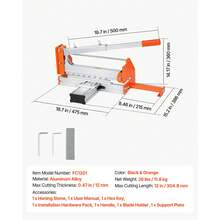 Cortador de piso de vinilo de 12 pulgadas, cortador de suelos laminados de 12 mm grueso con palanca de aleación de aluminio de ahorro de trabajo mejorada, placa de soporte telescopica, corta cierta madera de ingeniería, LVT, VCT, SPC, LVP, WPC - 12 pulgadas 12 mm - Ver 7