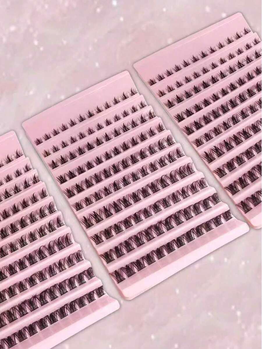 120pcs Cartoon Style Thick Eyelash Extensions, DIY Eyelash Cluster, Individual Eyelash Extensions For Home Use