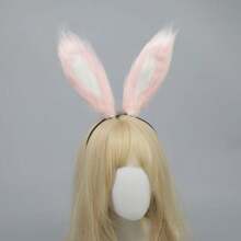 Cute Rabbit Ears Headband Long Furry Dog Ears Animal Cosplay Headband (Pink) - rosa - Ver 4