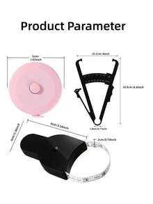 2026 New 3-Piece Skin Fold Caliper & Waist Tape Measure Body Fat Percentage Reference Chart, Men & Women Body Fat Measurement Kit, Convenient For Fitness Monitoring After Workout - Multicolor - View 4