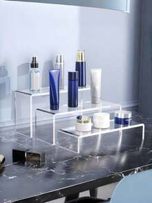 1个/5个/4个/3个装亚克力透明U型收纳架，化妆品收纳架，多层展示架，可用于展示甜点、艺术品、直播内容，也适用于厨房和浴室收纳——撕掉外层保护膜后，外观更加透明优雅。 - 彩色 - 查看 1