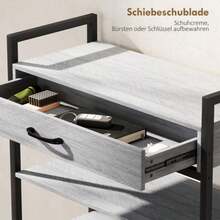 4-Tier Shoe Rack, Hallway Shelf For Up To 9 Pairs Of Shoes, Chipboard, Metal, Grey - 灰色 - 查看 5