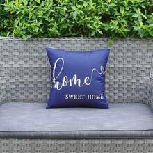 Fundas de almohada para exteriores, de 18 x 18 pulgadas, impermeables, para el hogar, decoracin de patio, para sof, sof, color azul marino - 46x46cmPaquete de 1Azulma - Ver 2