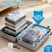 6 Piezas Bolsas de Almacenamiento al Vaco con Bomba Elctrica, Almacenamiento Reutilizable, Bolsas de Compresin para Ahorrar Espacio 80%, Almacenar Edredones ropa Almohadas Mantas (80 * 120 6 pcs) - 80*120 6 piezas - Ver 4