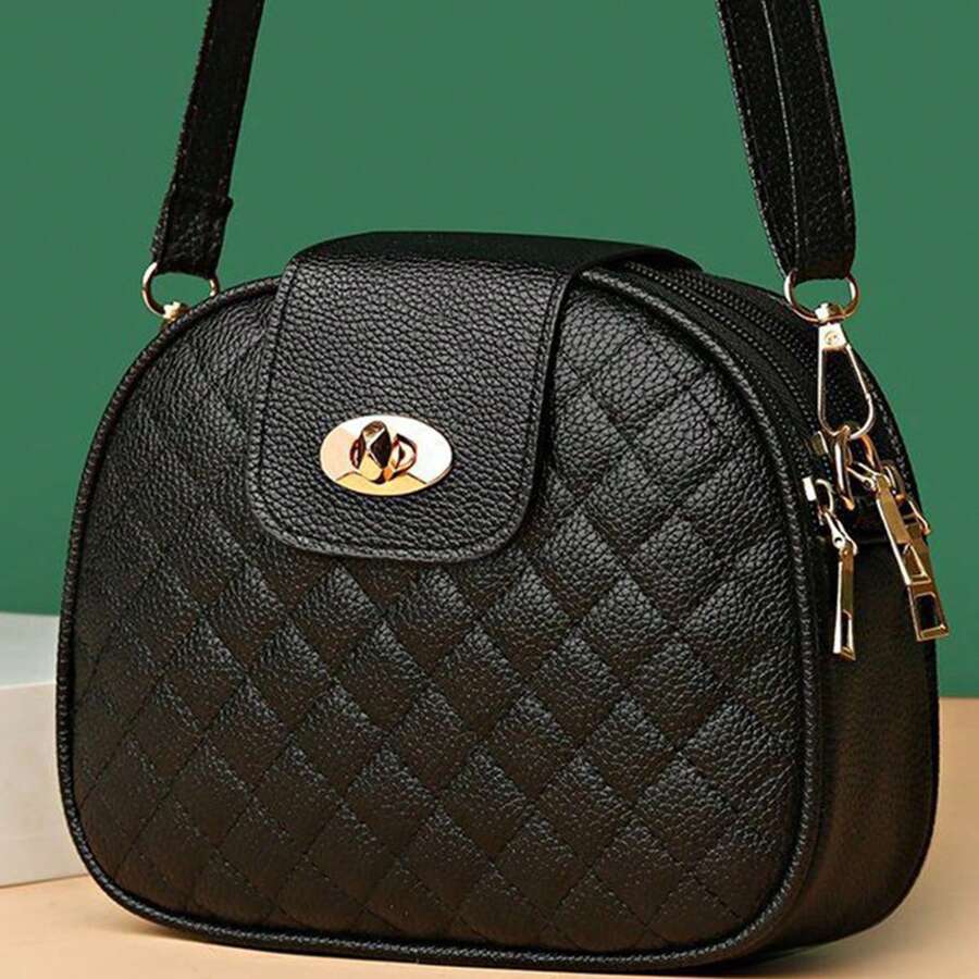 New Large Capacity Handbag, Women's Fashion High-Quality Shoulder Crossbody Bag, Goddess Shoulder Messenger Bag [Zipper Direction Random] - Black - View 1
