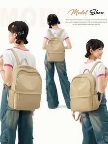 Women's Laptop Backpack, Fits 14/15 Inch Laptops, Fashionable Water-Resistant Lightweight Bookbag, Suitable For Travel, Work, Business, Teachers, Nurses, With Laptop Compartment, Fashionable Backpack/Wallet For Women And Girls, Girls' Daily Backpack/Schoolbag, Random Shipment Of New And Old Versions - Màu Khaki - Xem 8