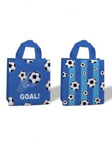 4个世界杯足球赛主题无纺布礼品袋，夏季派对礼品袋，带提手，生日派对，主题派对礼品袋 | 结实耐用的提手 - 彩色 - 查看 5