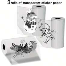 Transparent Black Thermal Labels 57x25mm Glossy Self-Adhesive For Wireless Mini Printers Smartphones Receipts Menus Coupons - Multicolor - View 9