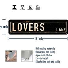 Lovers Lane Street Sign Vintage Poster – Retro Aesthetic Grunge Wall Art, 4x16" Metal Tin Sign For Bedroom, Coquette Decor, Downtown Girl Posters - 25 - 查看 4