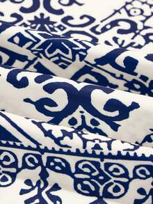 Women's Spring/Summer New A-Line Maxi Dress – Long-Sleeve, Loose Fit, Lantern Sleeves, Tie-Dye Print Neckline, Perfect For New Year, Holidays, Vacation & Daily Wear