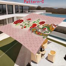 1pc 2D Digital Print Sun Shade Cloth, 5 Different Geometric Abstract Stripe Patterns, Features Include Printed Pattern, Windproof, Detachable, Lightweight, Semi-Shading, Dustproof, Durable - Multicolor - View 1