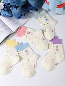 1/5 Pairs Disney Children Socks, Decorated With Frozen Elsa Princess Cartoon Patterns, Suitable For Boys And Girls, Everyday Wear, Outdoor Activities, School, Home, (Holiday Gift), Suitable For Spring, Summer, Autumn, Winter - Multicolor - View 6