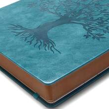 ZXHQ 360 Pages Thick Journal For Women & Men, A5 Lined Journaling Notebook For Writing, Hardcover, 100Gsm Paper, Tree Of Life Design, Pen Set, Vintage Brown Edge, Back Pocket, Seagreen - SeaGreenA5Lined - View 9