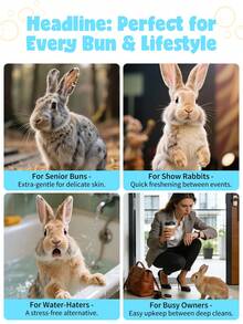 GJYC PET Waterless Shampoo Foam For Rabbits - Strawberry Scent | No-Rinse Cleaning & Deodorizing | Hypoallergenic & For Pets | Quick-Dry Formula With Natural Ingredients | Stress-Free Grooming For Small Animals - 彩色 - 查看 6