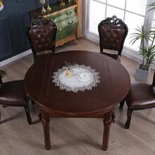 HXARTMIS 1pc White Embroidered Jacquard Round Tablecloth, European Style Polyester Round Dustproof Cover, Oil-Resistant, Stain-Resistant, Wear-Resistant And Scratch-Proof. - White - View 15