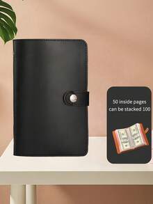 【现金收纳】现金收纳本，内含50个卡槽，可容纳100张纸币，包含纸币、邮票和银行卡收纳页，A6大容量现金收纳本