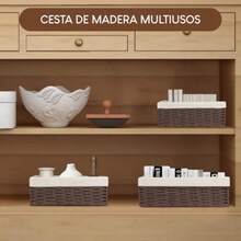 CYPN3 Piezas Canastas OrganizadorasCanasta para Baño Organizador Canastas de Mimbre Tejida a Mano Cesta de Almacenamiento para Hogar Dormitorio Baño y Entrada Cestos Organizadores BasketFashion - 223398512 - Ver 6