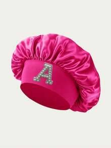 Satin Sleep Cap, Silk Sleep Cap, Hair Cap, Soft Knit Cap, Satin Sleep Cap, Suitable For Women With Natural Curly Hair, Halloween, Christmas, New Year 2026 Sleep Bonnet - Hot Pink - View 4